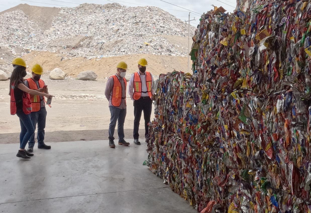 Greenback's team inspecting a bale at their Mexico recovery facility