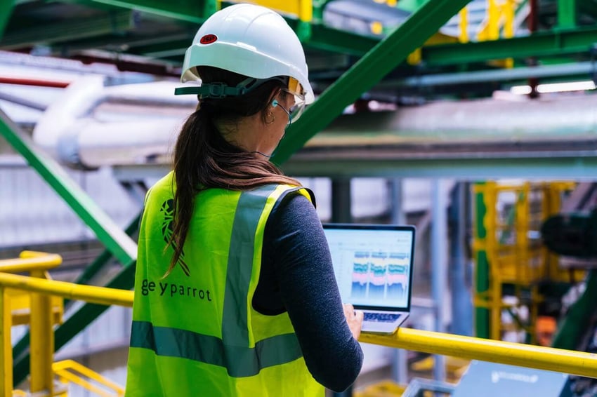 A Greyparrot engineer working in a materials recovery facility